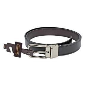 A9 NEW COACH Black Brown Reversible Leather Belt F66105 Sz O/S $195